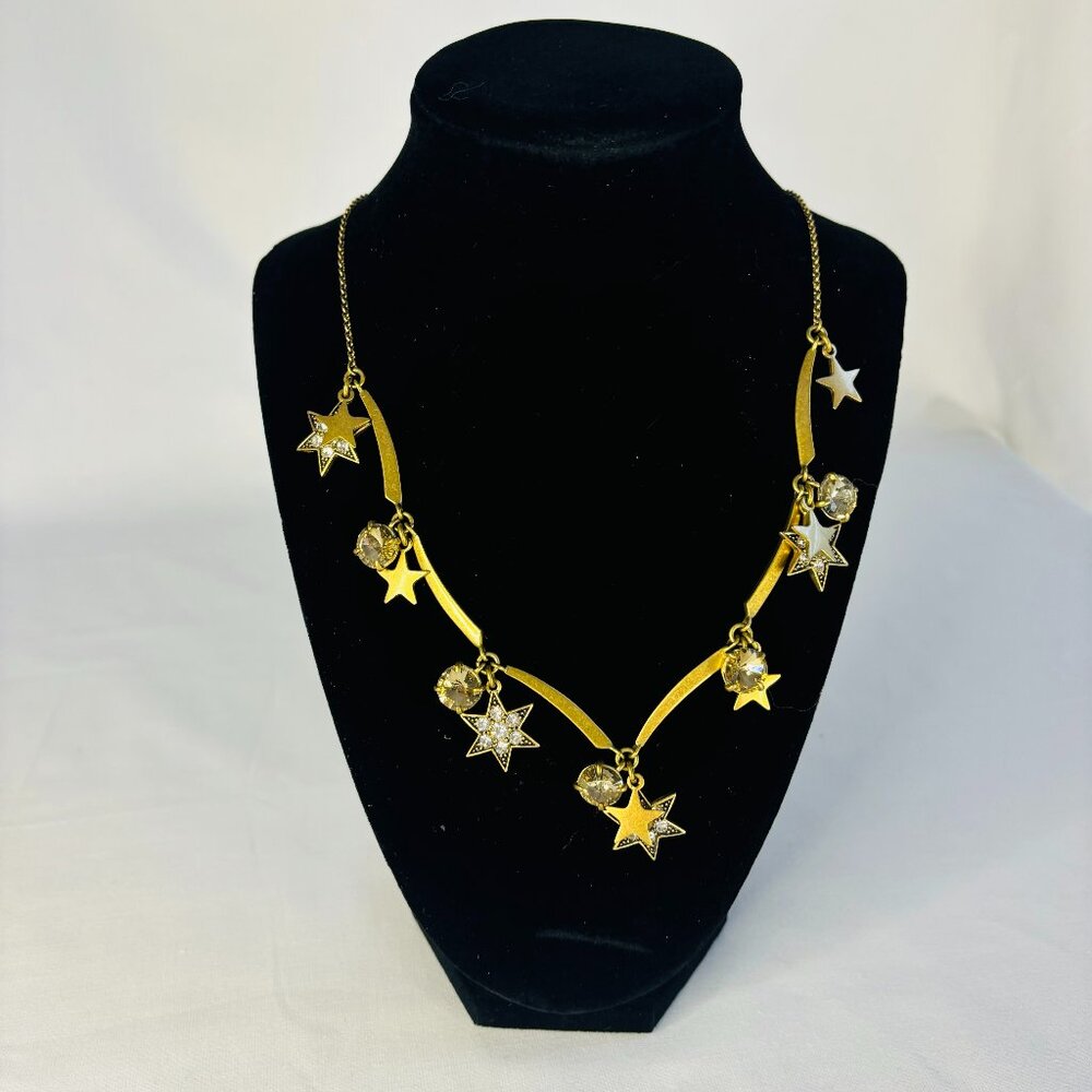 J Crew Gold Jeweled Star Necklace